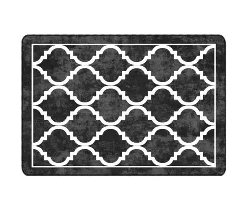 Paklājs, 120X180 Cm, Mazgājams, Neslīdošs, Melna Un Balta Vidaxl