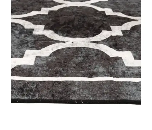 Paklājs, 120X180 Cm, Mazgājams, Neslīdošs, Melna Un Balta Vidaxl