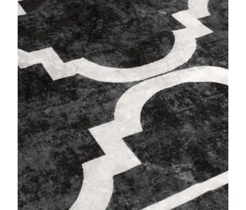 Paklājs, 120X180 Cm, Mazgājams, Neslīdošs, Melna Un Balta Vidaxl