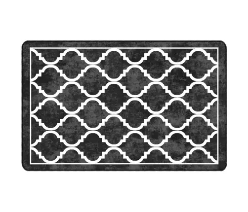 Paklājs, 190X300 Cm, Melnbalts, Mazgājams, Neslīdošs Vidaxl