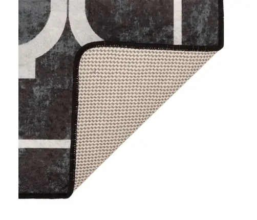 Paklājs, 190X300 Cm, Melnbalts, Mazgājams, Neslīdošs Vidaxl