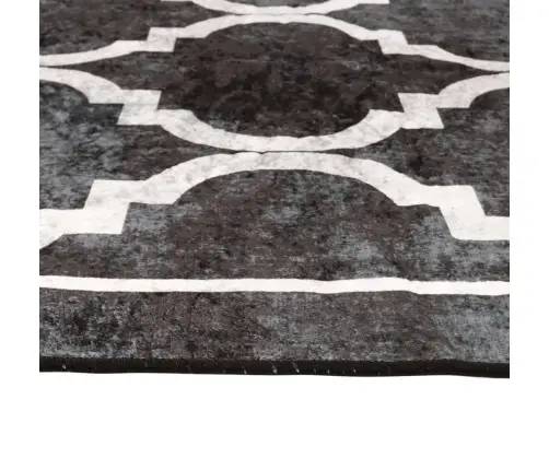 Paklājs, 190X300 Cm, Melnbalts, Mazgājams, Neslīdošs Vidaxl