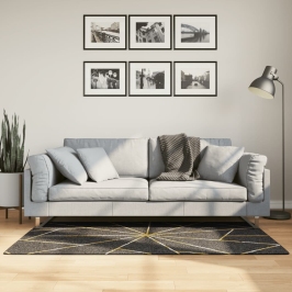 Paklājs, 80X150 Cm, Mazgājams, Neslīdošs, Melna Un Zelta Vidaxl