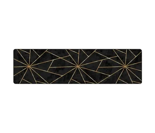 Kilimas, Juodas Ir Auksinis, 80X300 cm Neslystantis, Plaunamas