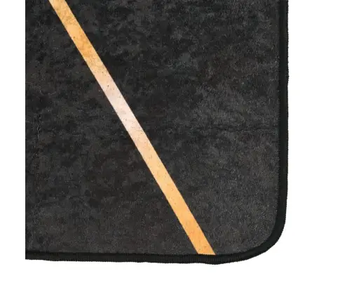 Kilimas, Juodas Ir Auksinis, 80X300 cm Neslystantis, Plaunamas