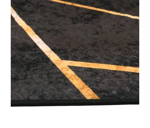 Kilimas, Juodas Ir Auksinis, 80X300 cm Neslystantis, Plaunamas