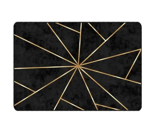 Paklājs, 120X180 Cm, Mazgājams, Neslīdošs, Melna Ar Zelta Vidaxl