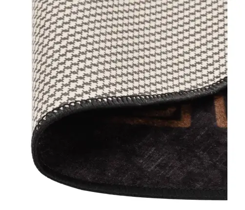 Paklājs, Ø 200 Cm, Melna Ar Zelta, Mazgājams, Neslīdošs Vidaxl