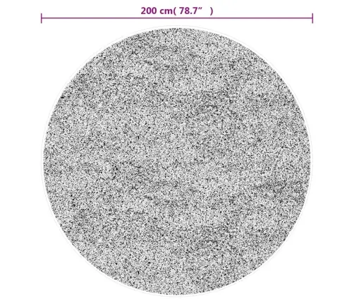 Paklājs, Ø 200 Cm, Antracītpelēks, Mazgājams, Neslīdošs Vidaxl