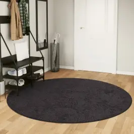 Paklājs, Ø 200 Cm, Antracītpelēks, Mazgājams, Neslīdošs Vidaxl