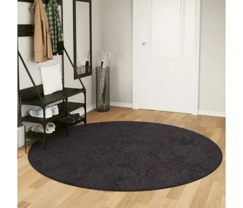 Paklājs, Ø 200 Cm, Antracītpelēks, Mazgājams, Neslīdošs Vidaxl