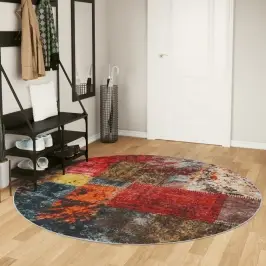 Paklājs, Ø 200 Cm, Daudzkrāsains, Mazgājams, Neslīdošs Vidaxl Paklājs, Ø 200 Cm, Daudzkrāsains, Mazgājams, Neslīdošs Vidaxl