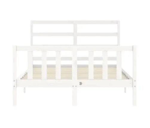 Lovos Rėmas Su Galvūgaliu, Baltas, Mediena, Mažas Dvivietis