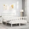 Gulta Bez Matrača, Balts, 140X190 Cm, Priedes Masīvkoks Vidaxl Gulta Bez Matrača, Balts, 140X190 Cm, Priedes Masīvkoks Vidaxl