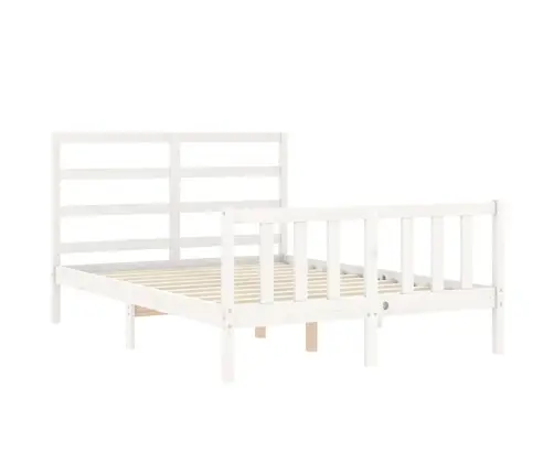 Gulta Bez Matrača, Balta, 120X200 Cm, Priedes Masīvkoks Vidaxl