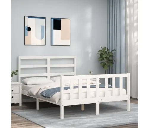 Gulta Bez Matrača, Balta, 120X200 Cm, Priedes Masīvkoks Vidaxl