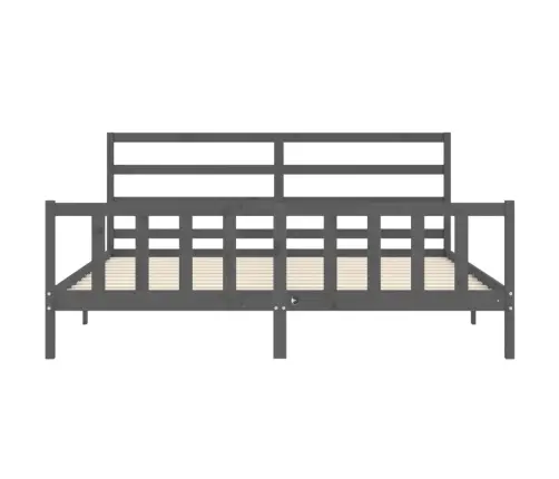 Lovos Rėmas Su Galvūgaliu, Pilkas, 200X200cm Medienos Masyvas