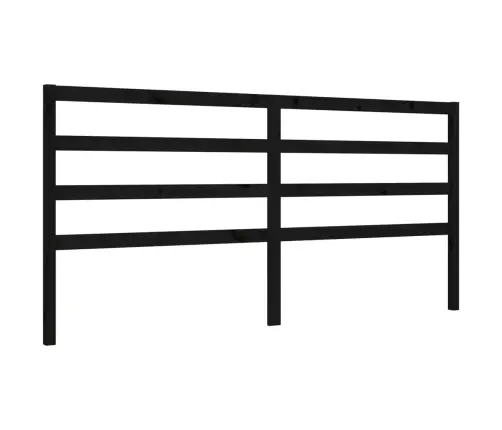 Gultas Rāmis Ar Galvgali, Melns, 200X200 Cm, Masīvkoks Vidaxl