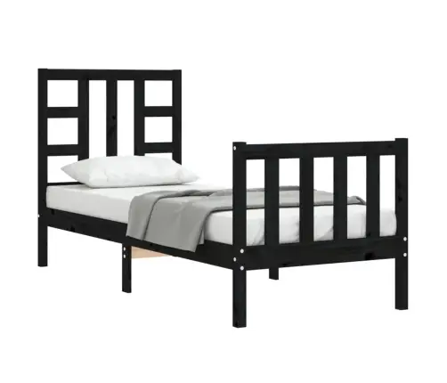 Voodiraam Peatsiga, Must, Täispuit