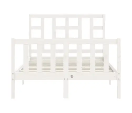 Lovos Rėmas Su Galvūgaliu, Baltas, Mediena, Mažas Dvivietis