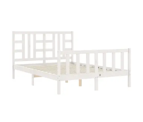 Voodiraam Peatsiga, Valge, Täispuit