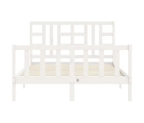 Voodiraam Peatsiga, Valge, Täispuit