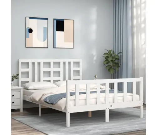 Voodiraam Peatsiga, Valge, Täispuit