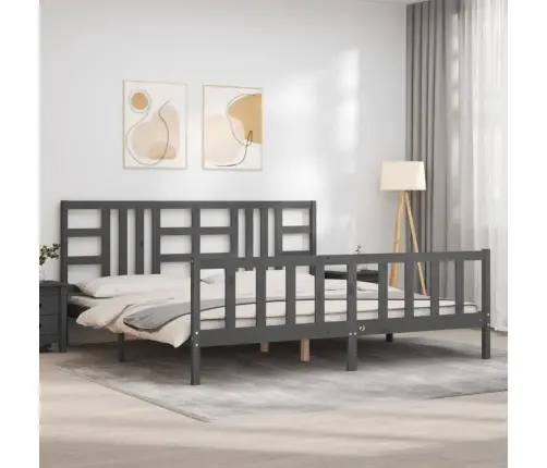 Voodiraam Peatsiga, Hall, 200 X 200 cm Täispuit