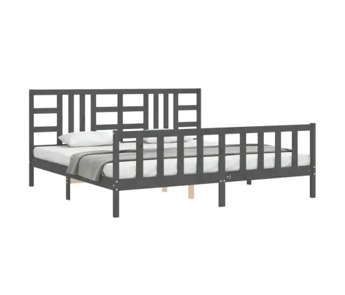 Voodiraam Peatsiga, Hall, 200 X 200 cm Täispuit