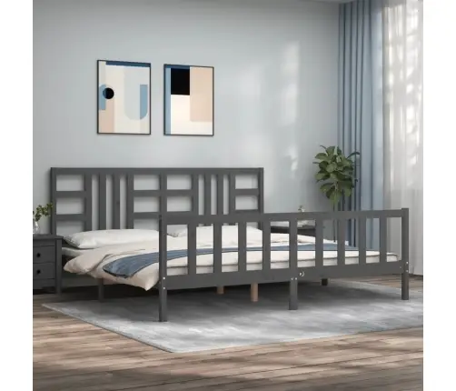 Voodiraam Peatsiga, Hall, 200 X 200 cm Täispuit