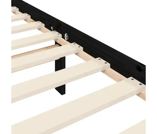 Lovos Rėmas Su Galvūgaliu, Juodas, Mediena, Mažas Vienvietis