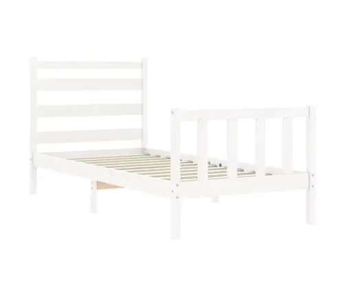 Gulta Bez Matrača, Balta, 100X200 Cm, Priedes Masīvkoks Vidaxl