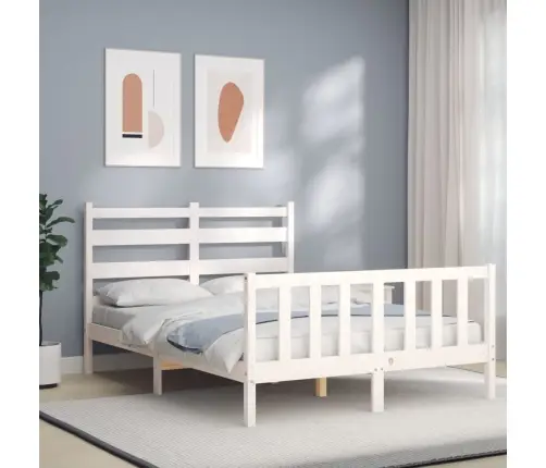 Gulta Bez Matrača, Balta, 120X200 Cm, Priedes Masīvkoks Vidaxl