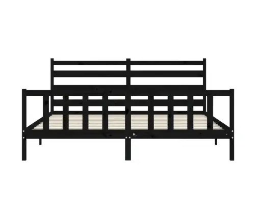 Voodiraam Peatsiga, Must, 200 X 200 cm Täispuit