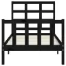 Gultas Rāmis Ar Galvgali, Vienvietīgs, Masīvkoks, Melns Vidaxl