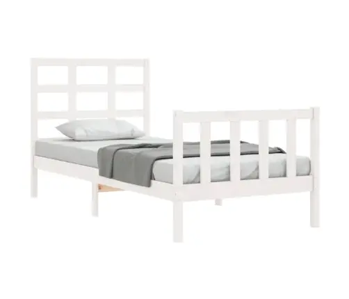 Gulta Bez Matrača, Balts, 90X190 Cm, Priedes Masīvkoks Vidaxl