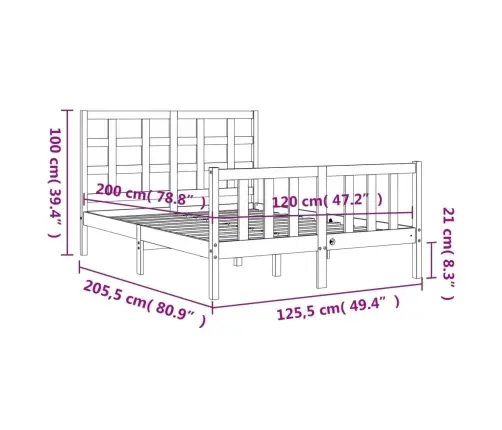 Voodi Ilma Madratsita, 120 X 200 cm Männipuit