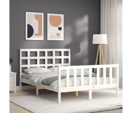 Voodi Ilma Madratsita, Valge, 120 X 200 cm Männipuit