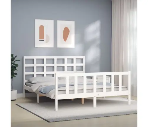 Lovos Rėmas Be Čiužinio, Baltas, 160X200cm Pušies Masyvas