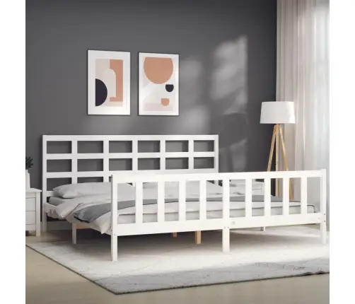 Voodiraam Ilma Madratsita, Valge, 200 X 200 cm Männipuit