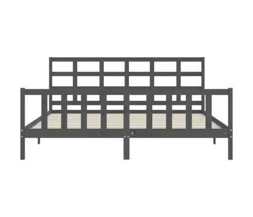 Lovos Rėmas Su Galvūgaliu, Pilkas, 200X200cm Medienos Masyvas