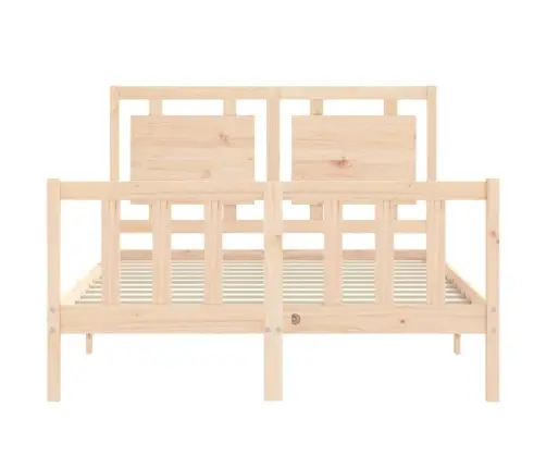 Gultas Rāmis Ar Galvgali, Divvietīgs, Masīvkoks Vidaxl