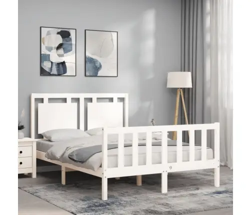Gulta Bez Matrača, Balts, 140X200 Cm, Priedes Masīvkoks Vidaxl