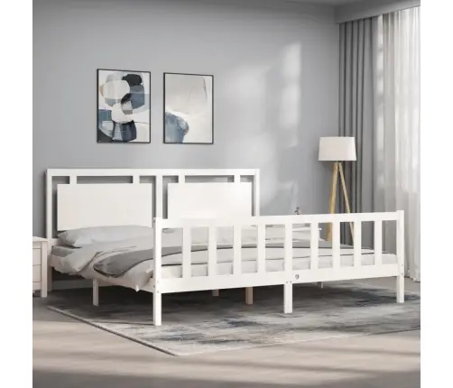 Gulta Bez Matrača, Balts, 200X200 Cm, Priedes Masīvkoks Vidaxl