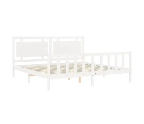 Gulta Bez Matrača, Balts, 200X200 Cm, Priedes Masīvkoks Vidaxl