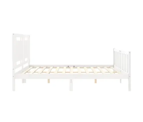 Gulta Bez Matrača, Balts, 200X200 Cm, Priedes Masīvkoks Vidaxl