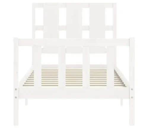Gultas Rāmis Ar Galvgali, Vienvietīgs, Masīvkoks, Balts Vidaxl