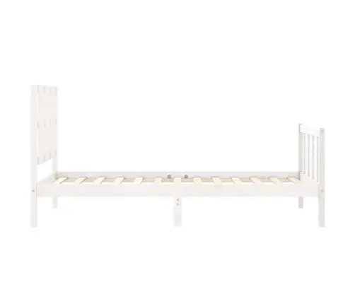 Gultas Rāmis Ar Galvgali, Vienvietīgs, Masīvkoks, Balts Vidaxl