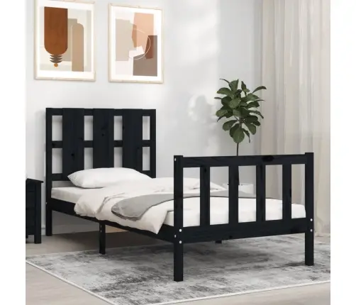 Voodiraam Peatsiga, Must, Täispuit