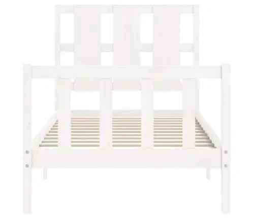 Gulta Bez Matrača, Balts, 90X200 Cm, Priedes Masīvkoks Vidaxl